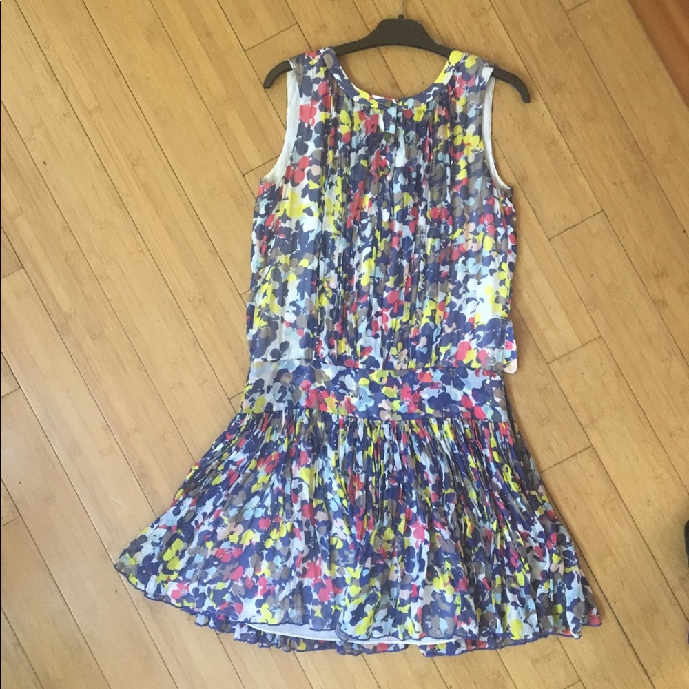 ADAM Size 4 Multi Color Dress 100% Silk